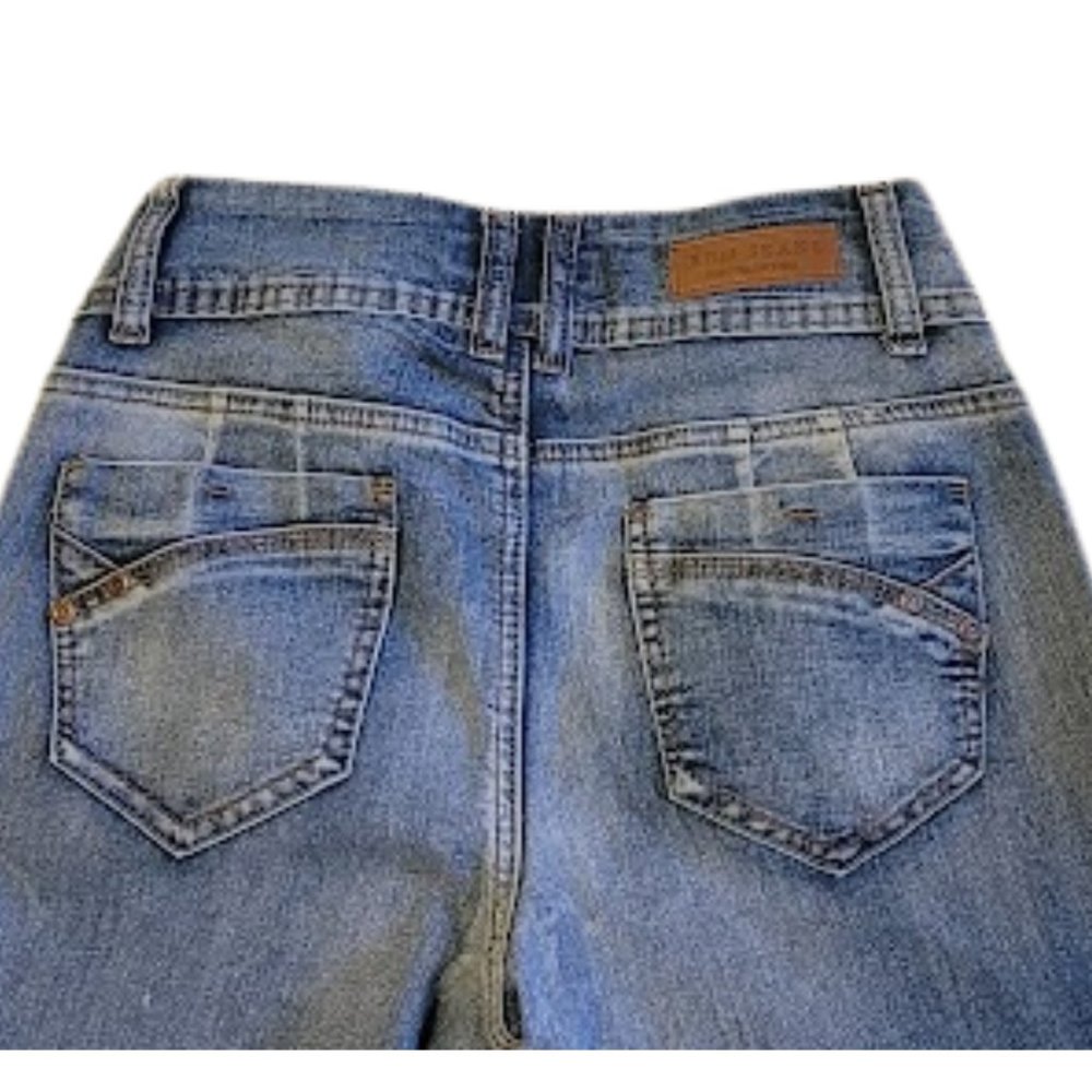 ABM Jeans -Low Rise Skinny Double Button Fly Slightly Distressed Jeans - SZ 7 - Picture 7 of 14
